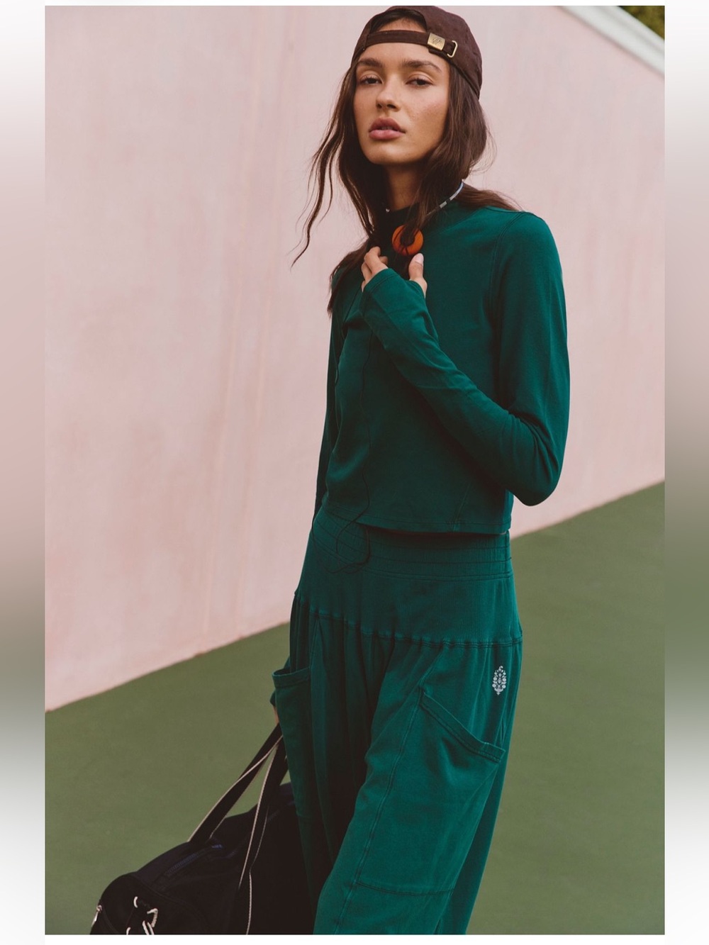 Free People Up in the Air Set Movement Workout Athleisure Green Joggers - Picture 3 of 15